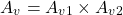 \ begin {align *} a_ {v} = a_ {v1} \ times a_ {v2} \ neg {align *}