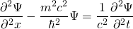 \ begin {aligal *} \ frac {{\ partial ^ 2 {\ psi}}}  -  \ frac {m ^ 2c ^ 2} {\ hbar ^ 2}} {\ hbar ^ 2} \ psi＆= \FRAC {1} {C ^ 2} \ FRAC {{\ Partial ^ 2 {\ psi}}} {\ partial ^ 2 {t}} \ neat {alight *}