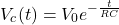 \ begin {arearation *} v_c（t）} = v_0 e ^ { -  \ frac {t} {rc}} \ neat {arequation *}