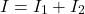 \ begin {align *} i = i_1 + i_2 \结束{align *}