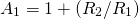 \ begin {aligne *} a_ {1} = 1 +（r_ {2} / r_ {1}）\结束{align *}
