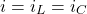 \ begin {align *} i = i_l = i_c \ neg {align *}