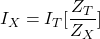 \{对齐*}开始I_X = I_T[\压裂{Z_T} {Z_X}] \{对齐*}结束