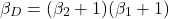 \ [\ beta_d =（\ beta_2 + 1）（\ beta_1 + 1）\]