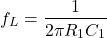 \ begin {对齐*} f_l = \ frac {1} {2 \ pi r_1c_1} \ neg {align *}