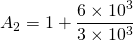 \{对齐*}开始现代{2}= 1 + \压裂{6 \ * 10 ^{3}}{3 \ * 10 ^{3}}{对齐*}\结束