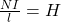 \frac {NI}{l} = H