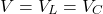 \ begin {align *} v = v_l = v_c \ neg {align *}