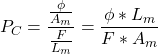 \{方程*}P_C开始= \压裂{\压裂{\φ}{A_m}}{\压裂{F} {L_m}}} = \压裂{\φ* L_m} {F * A_m} \{方程*}结束gydF4y2Ba