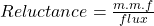 不愿= \压裂{m.m.f}{通量}
