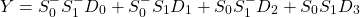 \ begin {align *} y = s_0 ^ -s_1 ^ -d_0 + s_0 ^ -s_1d_1 + s_0s_1 ^ -d_2 + s_0s_1d_3 \ end {align *}