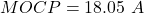 \ begin {align *} mocp = 18.05 \，\，a \ neg {aligh *}