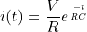 \ begin {align *} i（t）= \ frac {v} {r} e ^ {\ frac {-t} {rc}} \ neg {align *}
