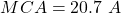 \ begin {align *} mca = 20.7 \，\，a \ neg {align *}