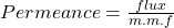 透过= \压裂{通量}{m.m.f}