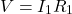 \begin{equation*} V = I_1 R_1 \end{equation*}