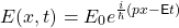 \ begin {等式*} e（x，t）= e_0 e ^ {\ frac {i} {\ hbar}（px  -  \ mathsf {e} t）} \ end {公式*}