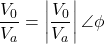 \ [\ frac {v_0} {v_a} = \ left | \ frac {v_0} {v_a} \右| \角度\ phi \]