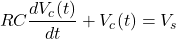 \ begin {aligne *} rc \ frac {dv_c（t）} {dt} + v_c（t）= v_s \ neg {alight *}