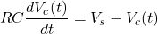 \ begin {align *} rc \ frac {dv_c（t）} {dt} = v_s  -  v_c（t）\ neg {align *}