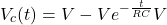 \{方程*}开始V_c V (t) = V - e ^{- \压裂{t} {R C}}结束V \{方程*}