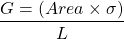 \ begin {对齐*} \ frac {g =（区域\ times \ sigma）} {l} \ neg {align *}