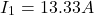 \ begin {arearation *} i_1 = 13.33 a \ neat {等式*}