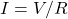 \ begin {align *} i = v / r \ neg {align *}