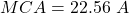 \begin{align*} MCA = 22.56 \，\， A \end{align*}
