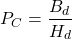\{方程*}开始P_C = \压裂{B_d} {H_d} \{方程*}结束gydF4y2Ba