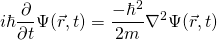 \ begin {arearation *} i \ hbar \ frac {\ partial {}} {\ partial {t}} \ psi（\ vec {r}，t）= \ frac { -  \ hbar ^ 2} {2 m} \nabla ^ 2 \ psi（\ vec {r}，t）\ end {arearation *}