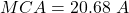\ begin {aligne *} mca = 20.68 \，\，\ end {align *}