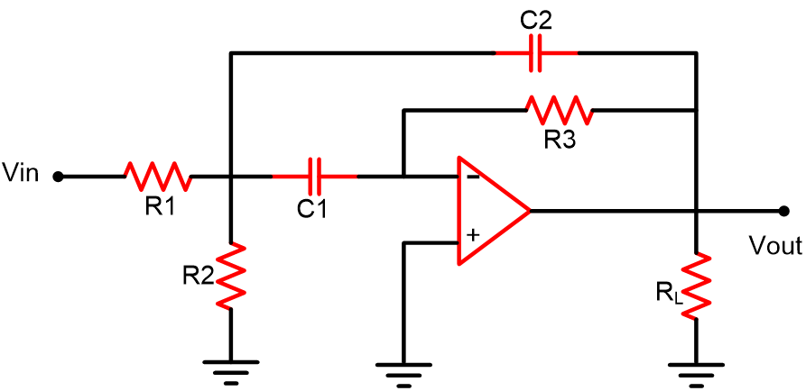 窄带通滤波器电路图